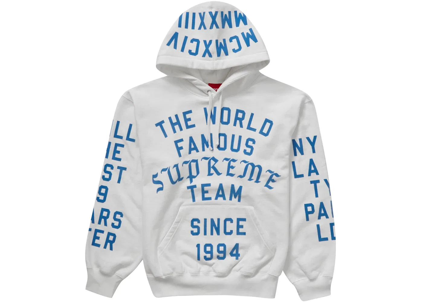 Мужской худи с принтом Supreme Team Flocked Supreme, White