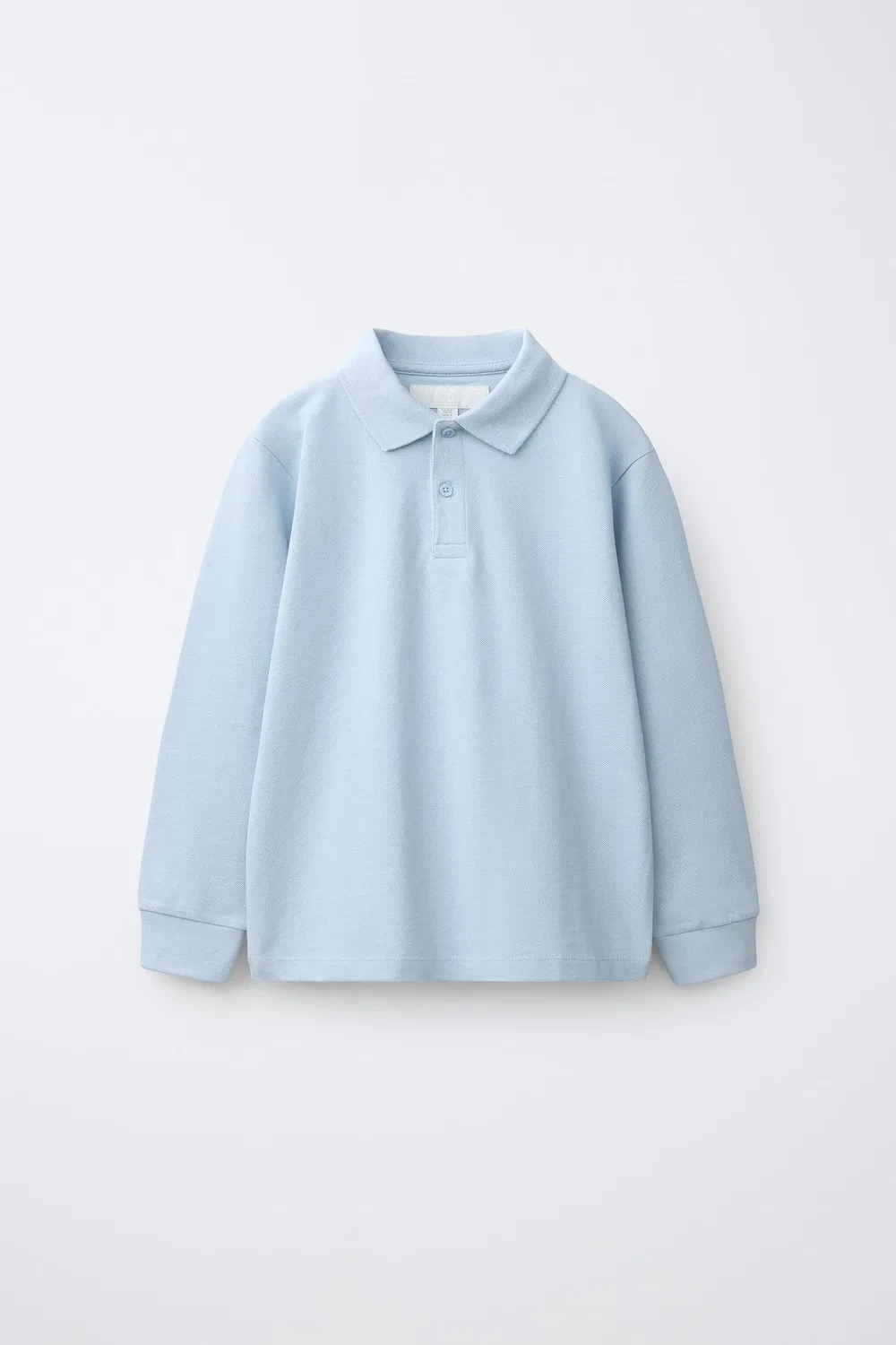 Простая рубашка поло ZARA, Pastel blue