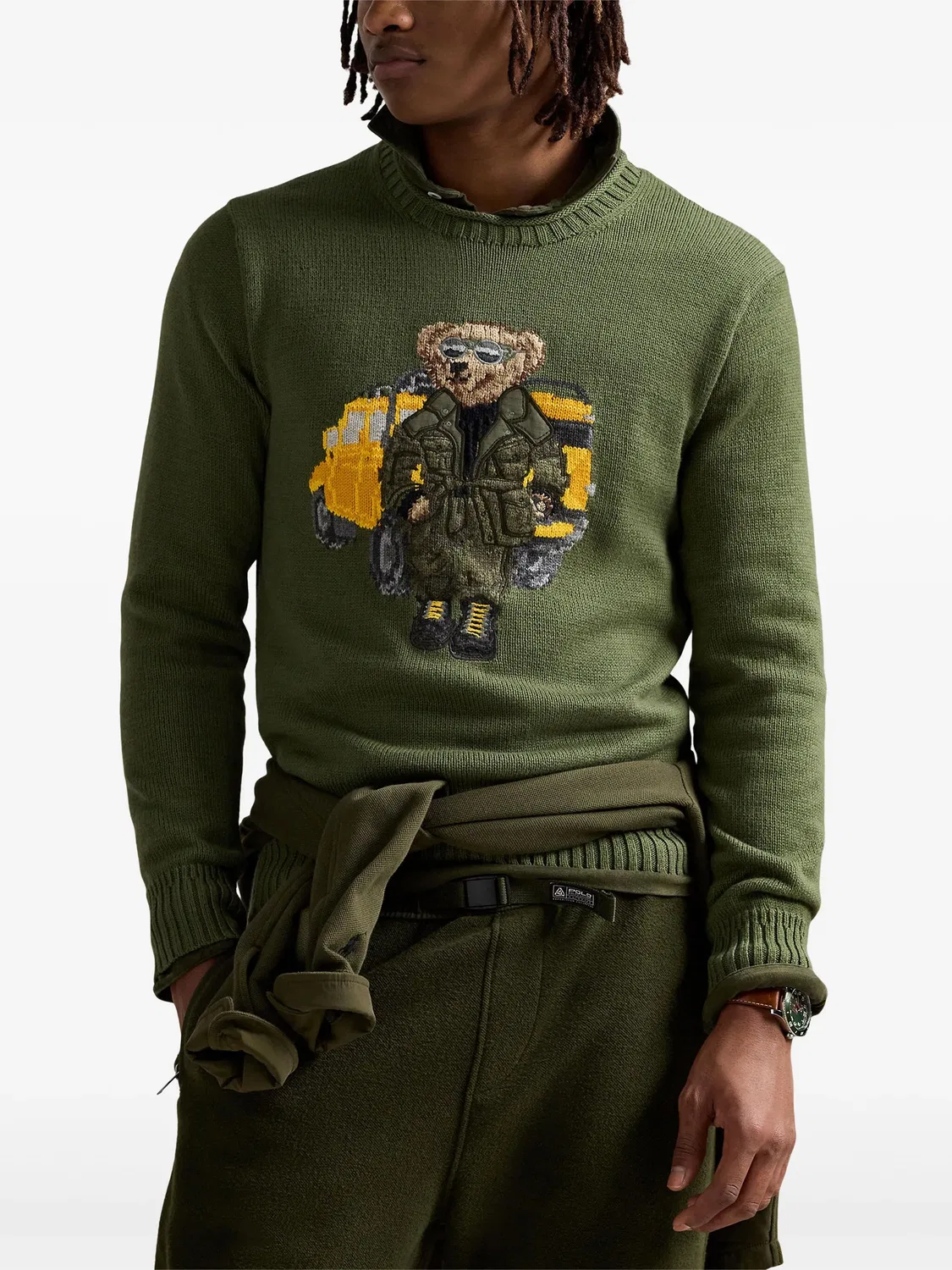 Polo Ralph Lauren Джемпер с мотивом медвежонка зеленый — фото 2