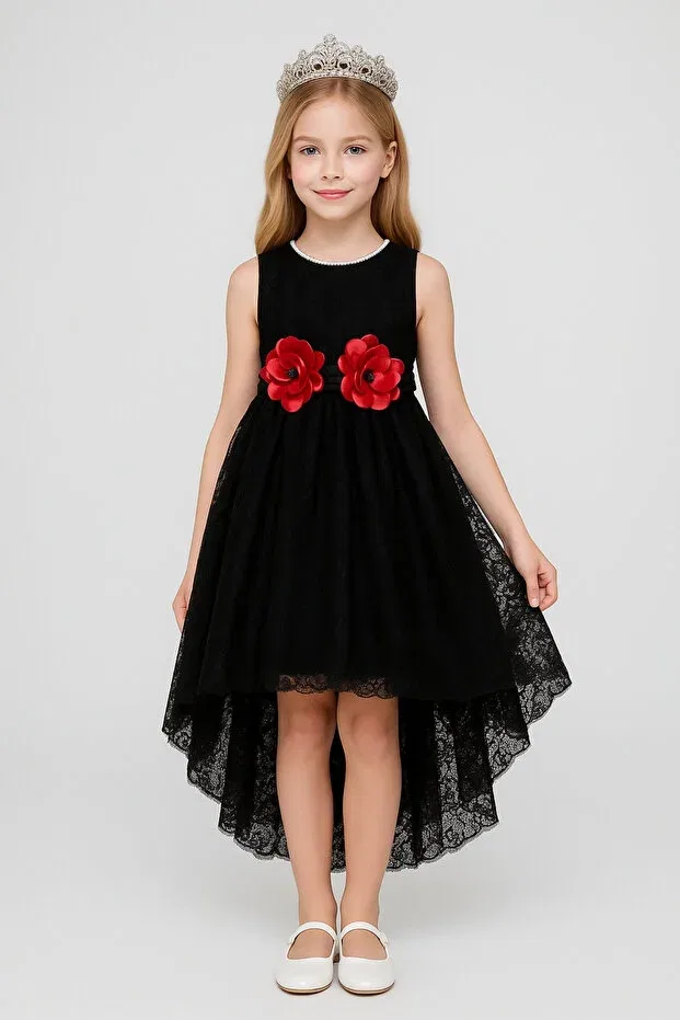 Детское платье для девочек кружевное Ahengim, Black