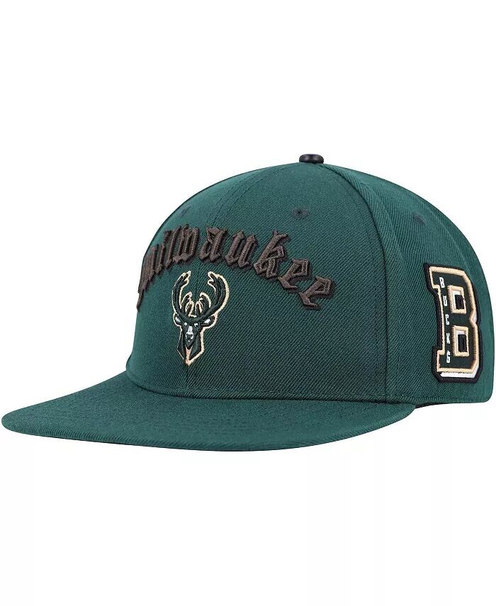 

Мужская кепка Hunter Green Milwaukee Bucks Old English Snapback Pro Standard, зеленый