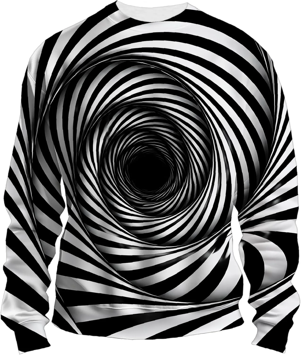 

Оптический иллюзорный худи Black White Spiral Tunnel Art Famigani