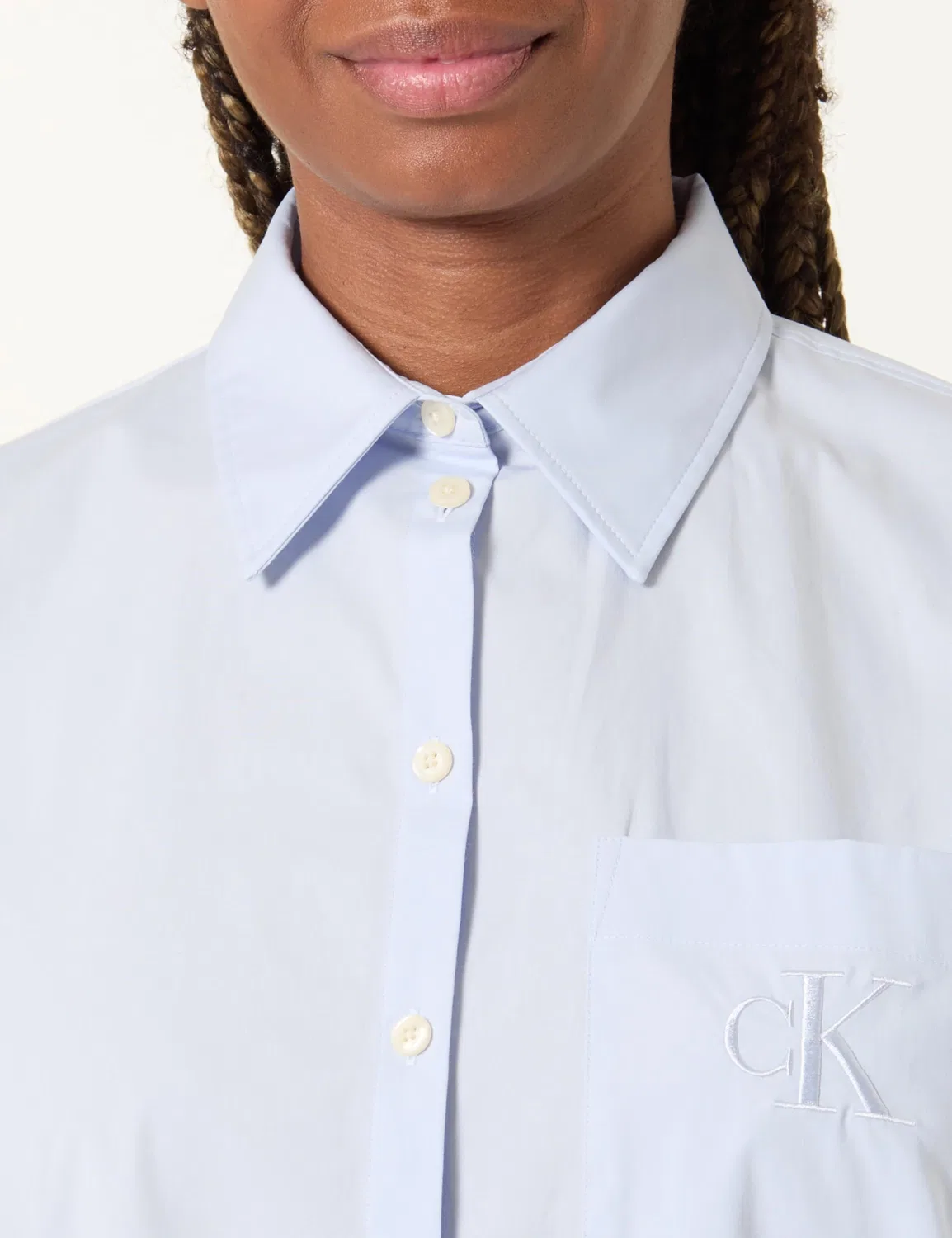 Женская рубашка из поплина Calvin Klein Poplin Relaxed Shirt, Blue — фото 2