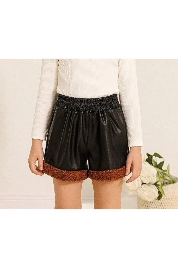 Детские шорты для девочек из искусственной кожи Shop, Brown