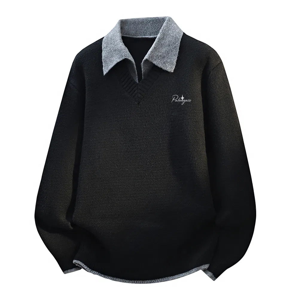 Детский комплект из кардигана и топа с воротником Unisex Lapel Moderate Mock Two Piece, PAL ONGACO, Серый — фото 4