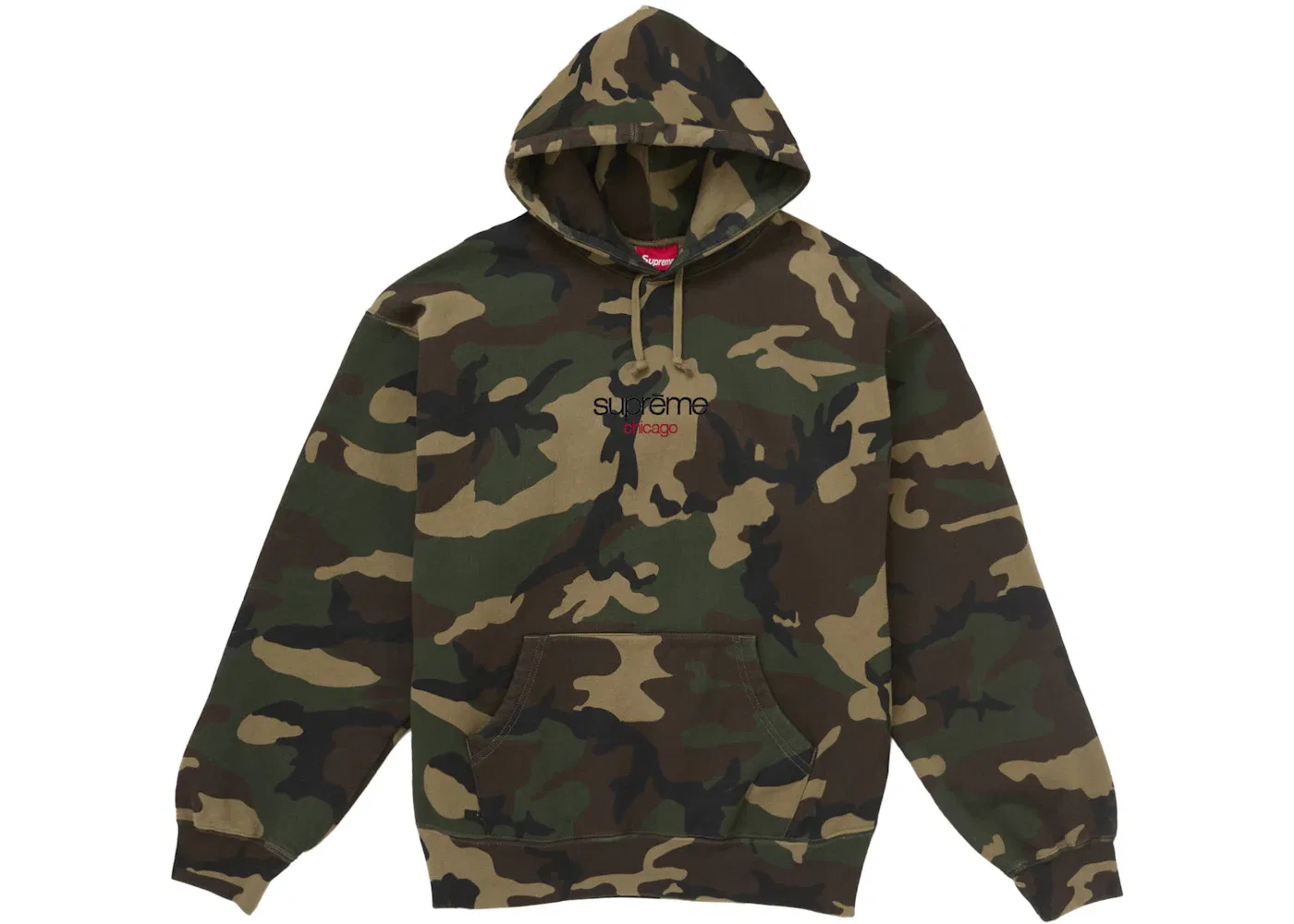 Мужская худи с капюшоном с принтом Classic Logo Chicago Supreme, Woodland Camo