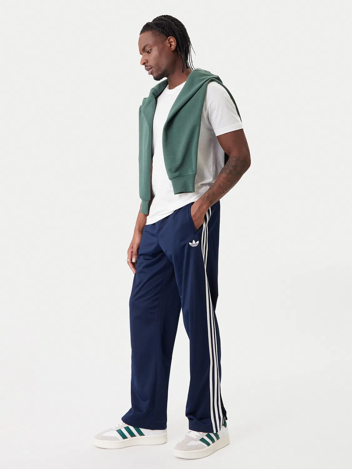 Мужские спортивные брюки свободного кроя Firebird Adidas, темно-синий — фото 2