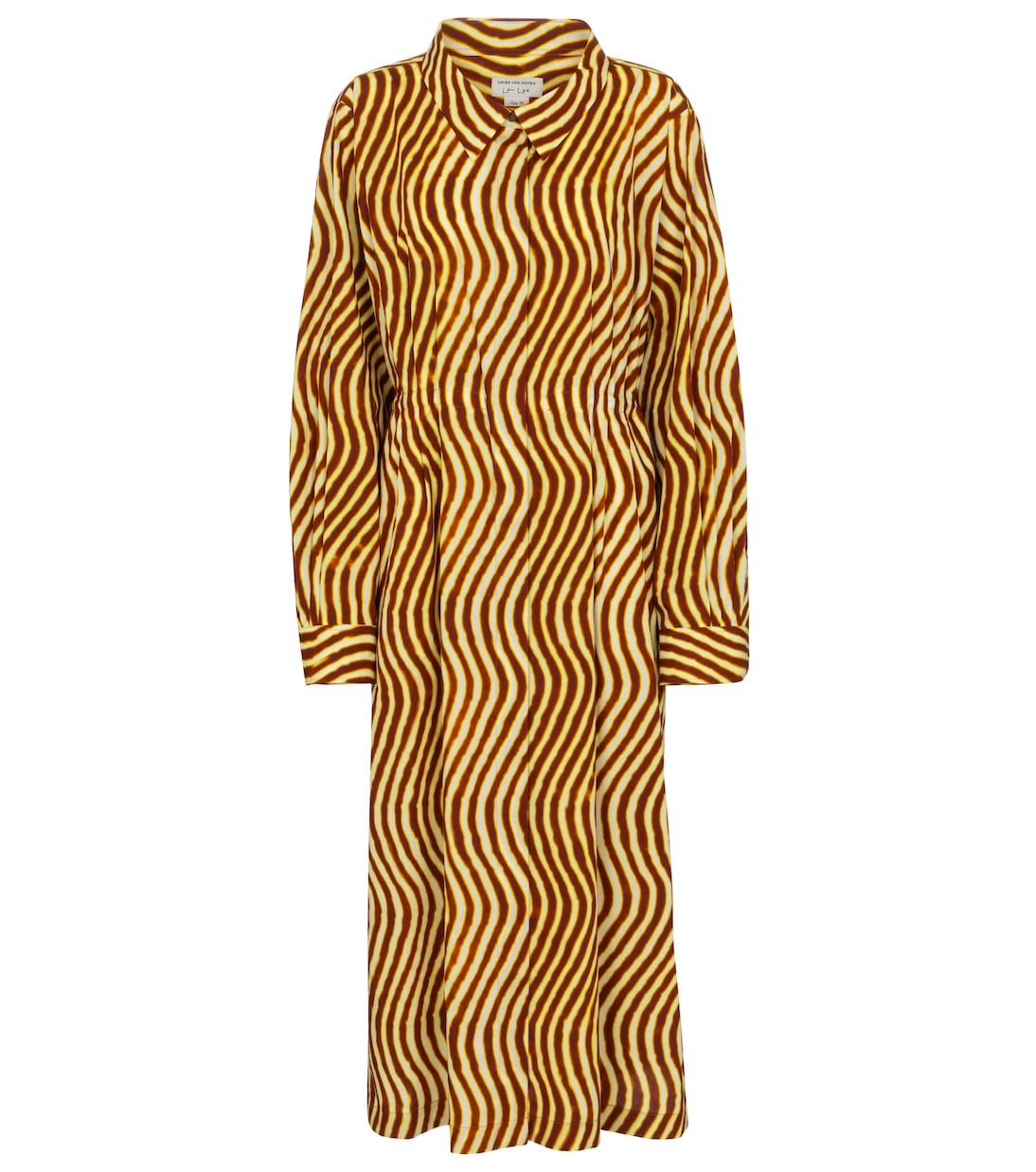 

Платье миди из хлопка с принтом Dries Van Noten, Rust