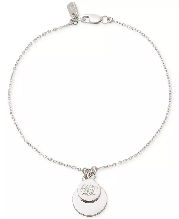 

Браслет из стерлингового серебра с логотипом в виде монеты Lauren Ralph Lauren, rhodium