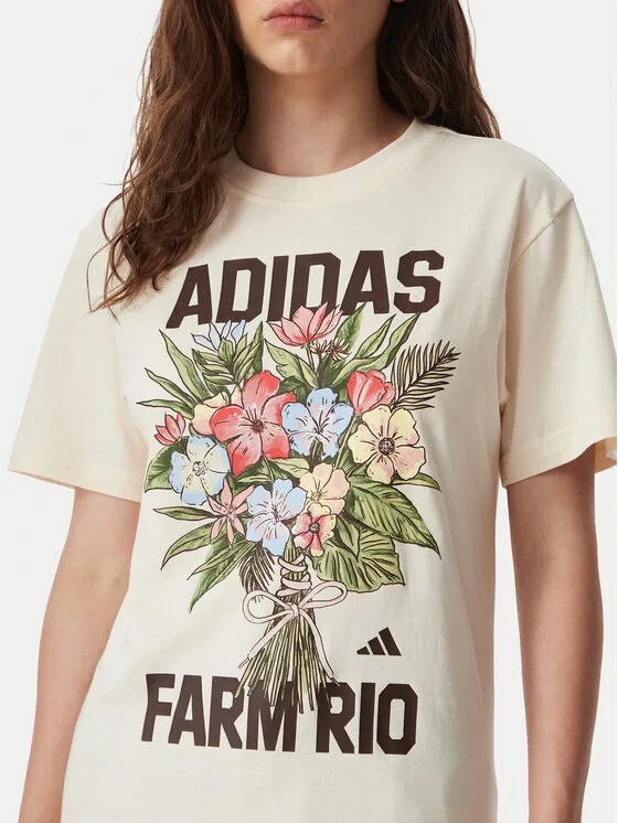 Футболка regular fit Fram Rio Graphic Adidas, кремовый — фото 4