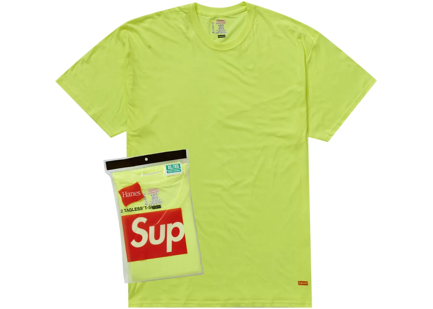 Мужской комплект футболок с длинным рукавом Tees (2 Pack) Supreme, Flourescent Yellow
