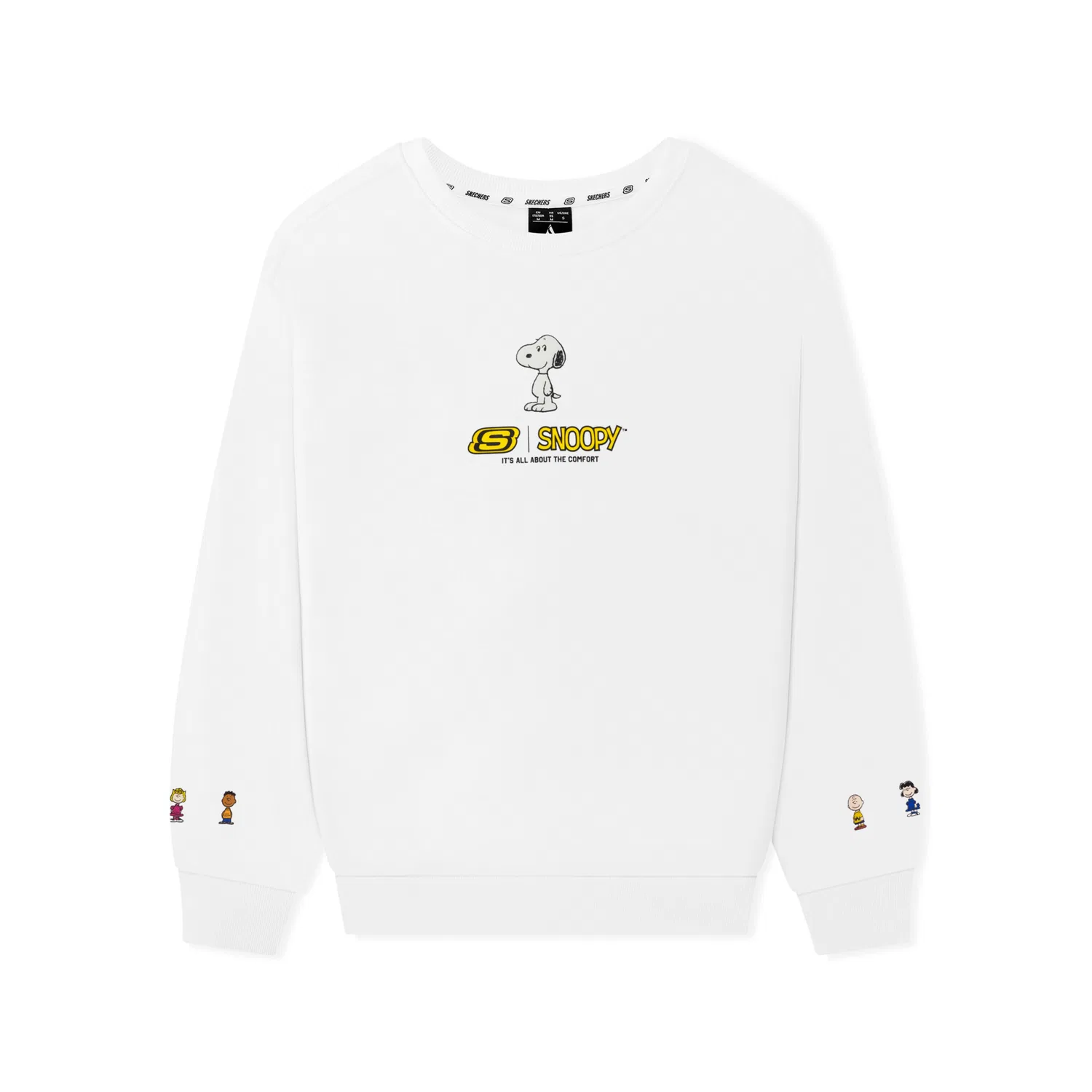 Детский свитшот унисекс с круглым вырезом Bright White 0019 Skechers