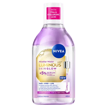 Мицеллярная вода с сывороткой Nivea Luminous Skin Glow, 400 мл