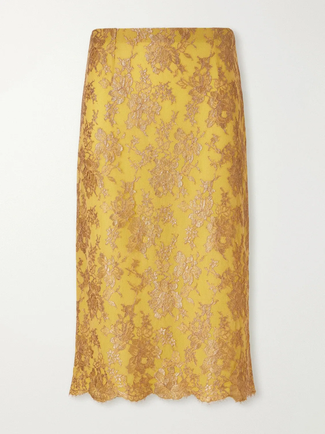 Кружевная юбка-миди SAINT LAURENT, золотой