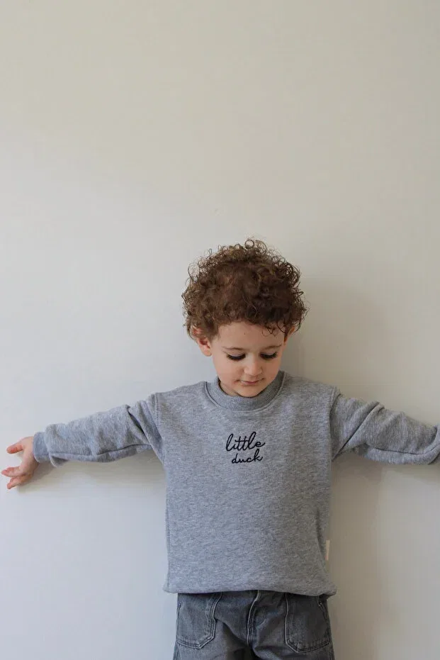 Детские свитшот с вышивкой Little Duck Embroidery Vivimade, Ecru — фото 3