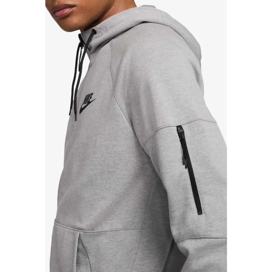 Свитшот мужской с капюшоном Tech Fleece Full-Zip Nike, Серый — фото 4