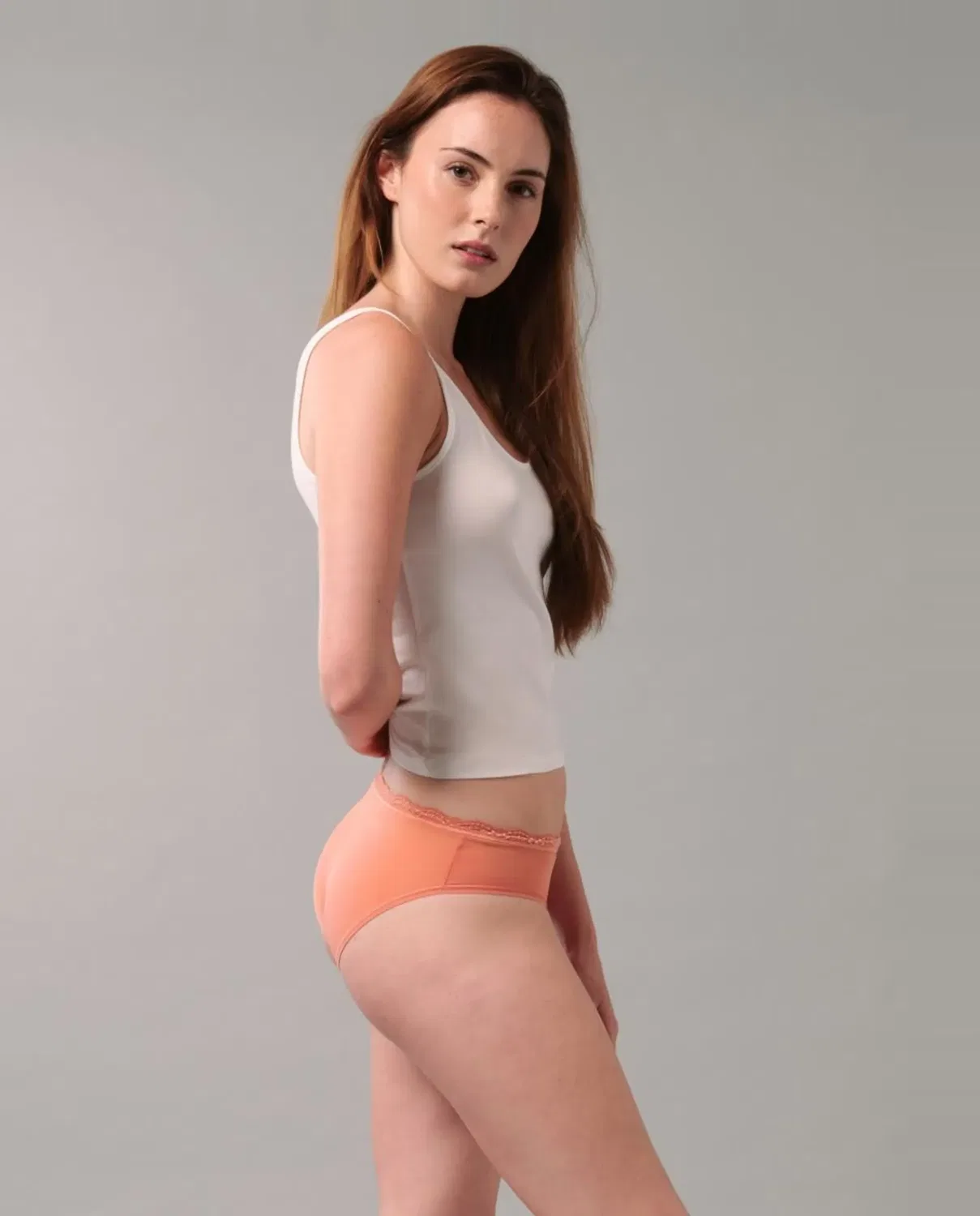 Женские трусы-слипы из микрофибры с кружевом Calvin Klein, Naranja — фото 4