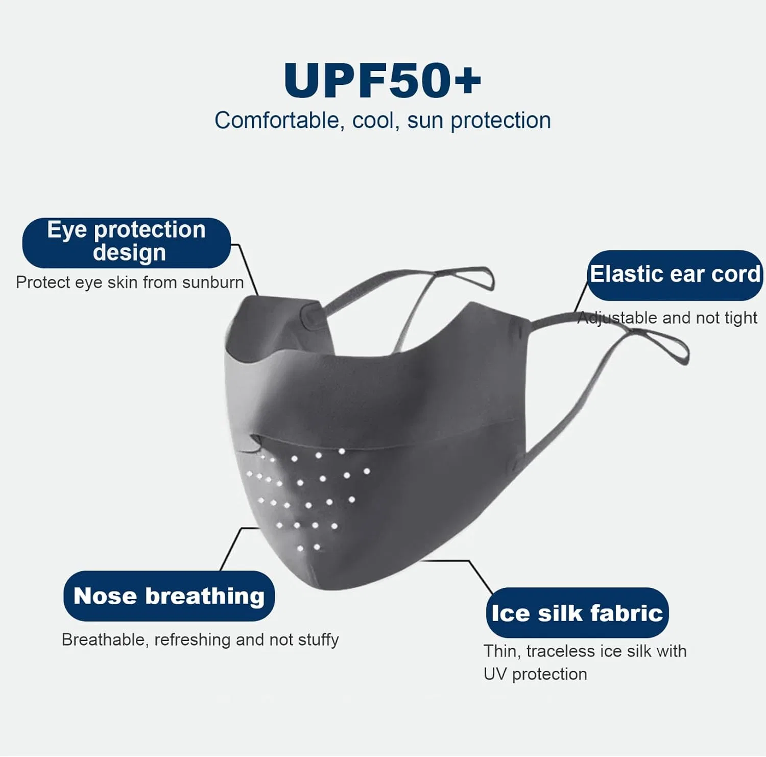 Защитная маска для лица от солнца UPF 50+, CNAFGBGG, 2 шт. — фото 3