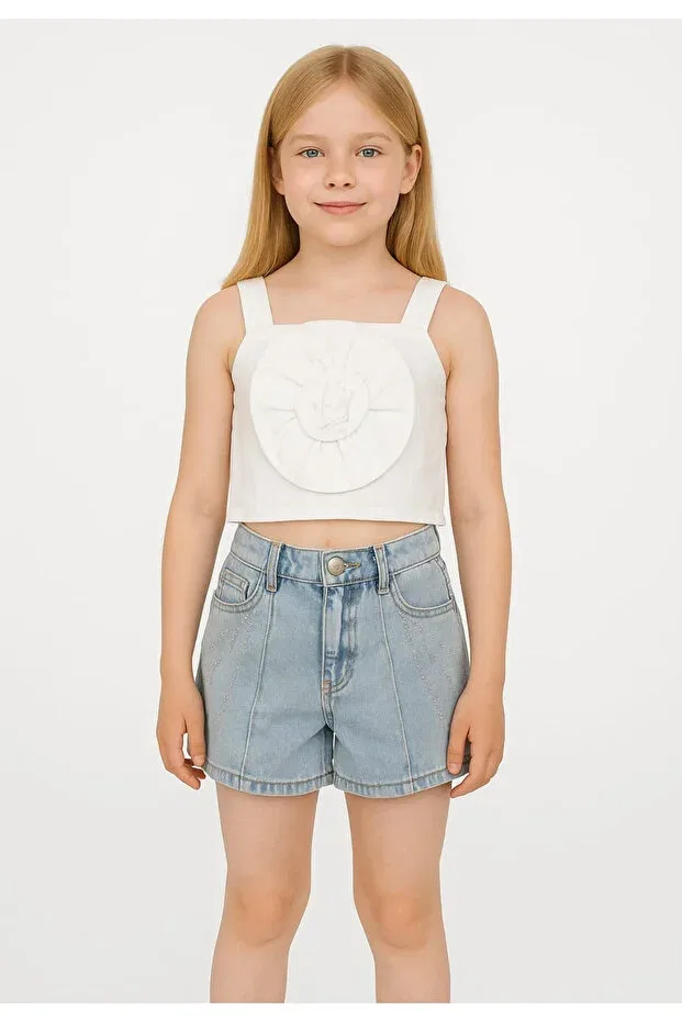 Детские джинсовые шорты для девочек с завышенной талией Nk Kids, Blue