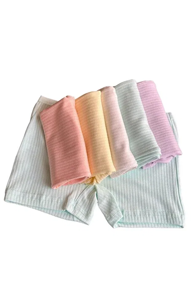 Детские шорты-боксеры для девочек с принтом Pastel color girl's corded boxers pack of 6 Dondeza, Pastel