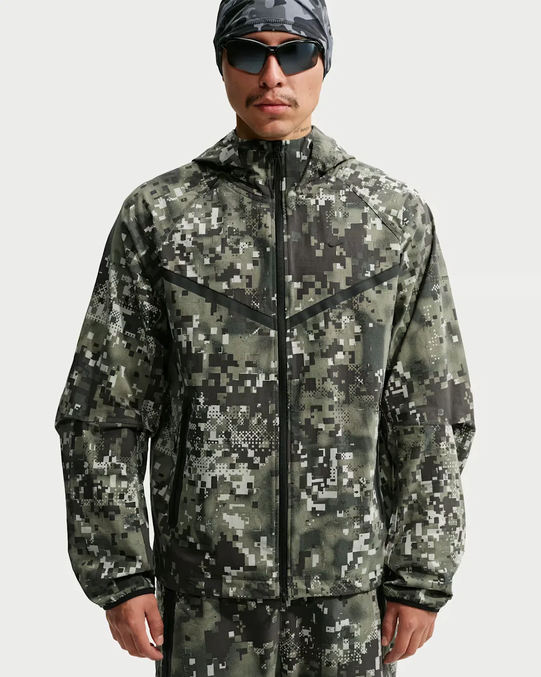 Мужская куртка Dri-FIT из тканого материала с полной застежкой-молнией Nike Tech, Silver Sage/Black