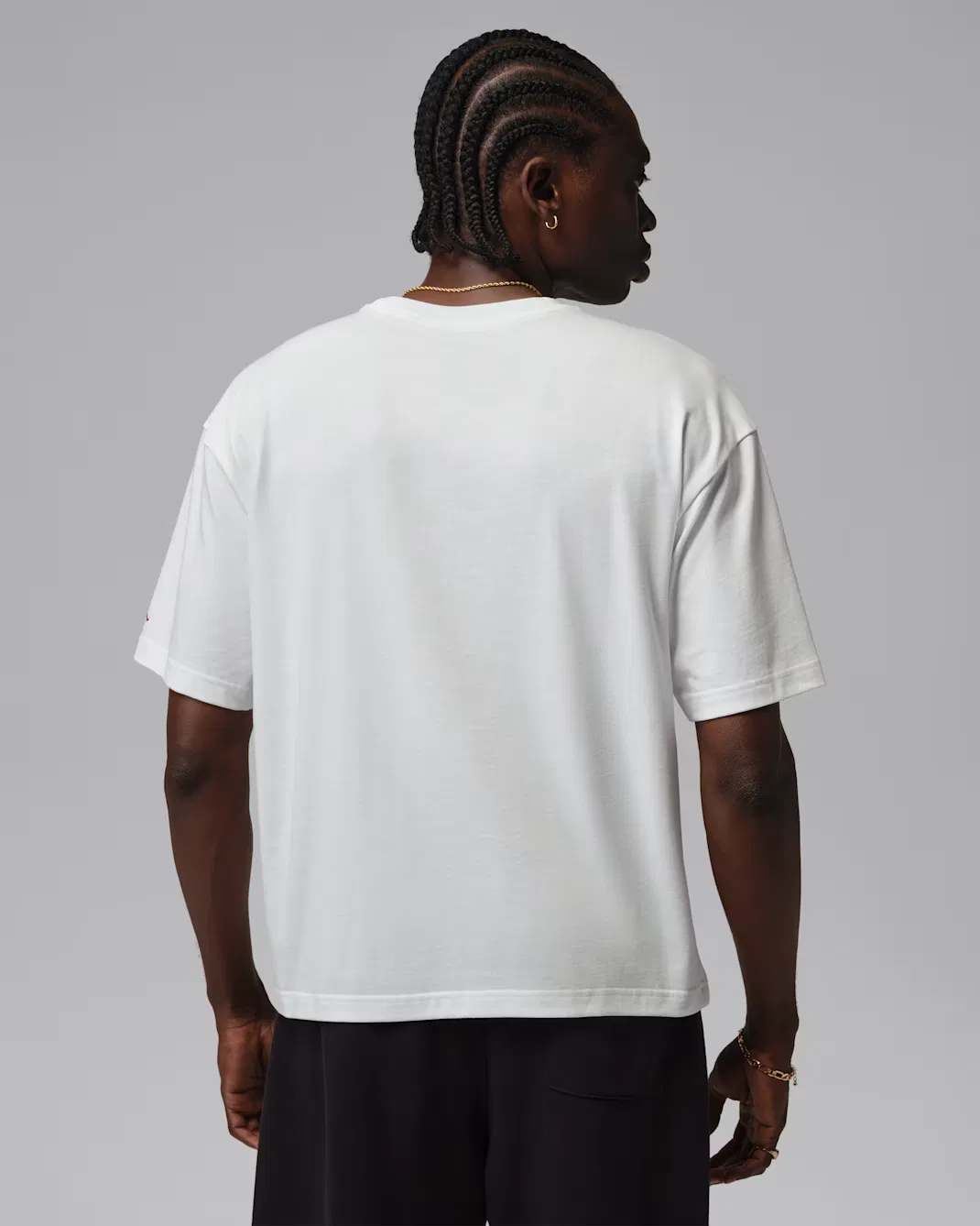 Мужская свободная футболка с графическим принтом Jordan Flight Essentials, White/University Red — фото 2