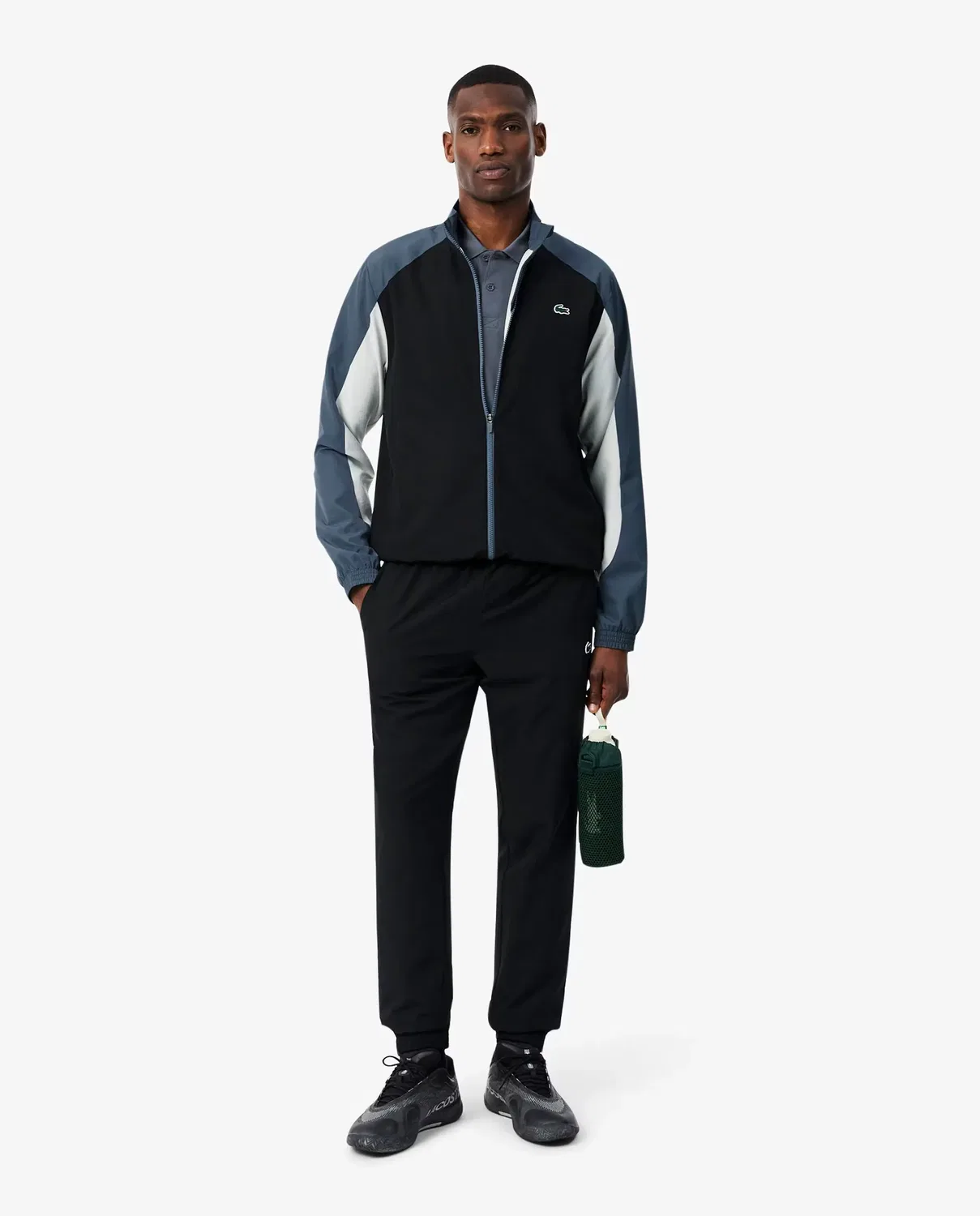 Мужской спортивный костюм с цветными блоками Lacoste, Negro — фото 4