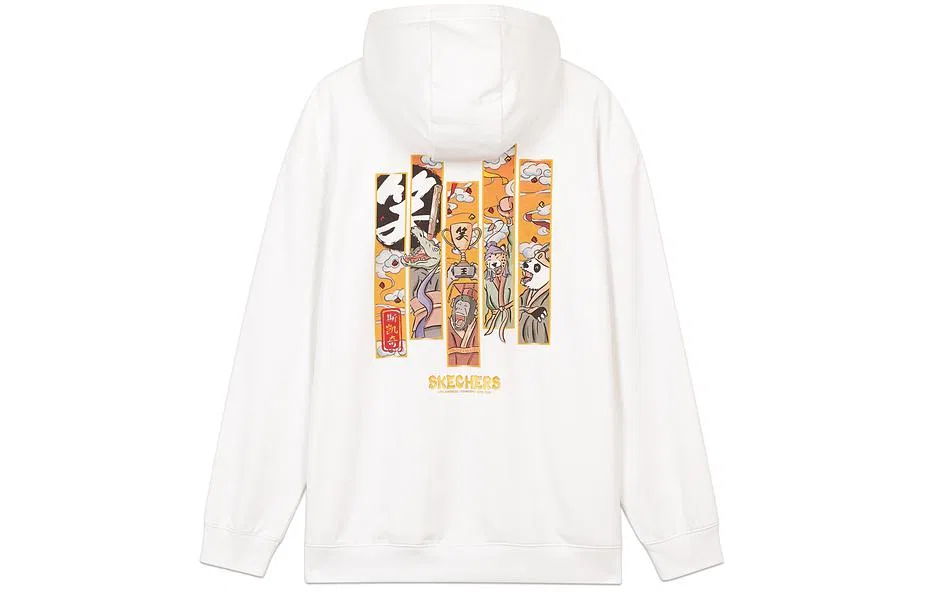 Детский свитшот с принтом Funny Monster Skechers, Bright White — фото 3