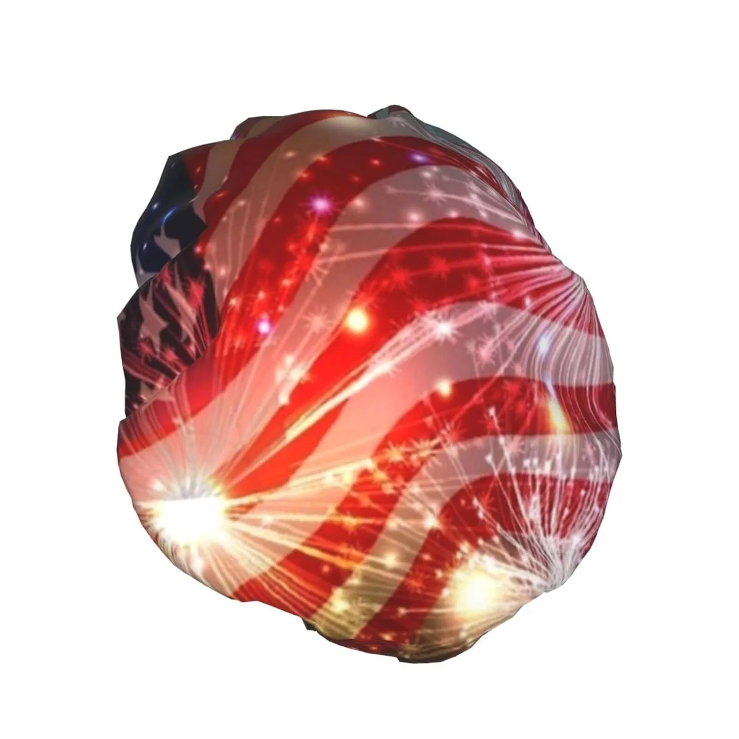 Шапочка для душа Double Splash Proof, TOLKAT, 1 шт, Fireworks American Flag — фото 2
