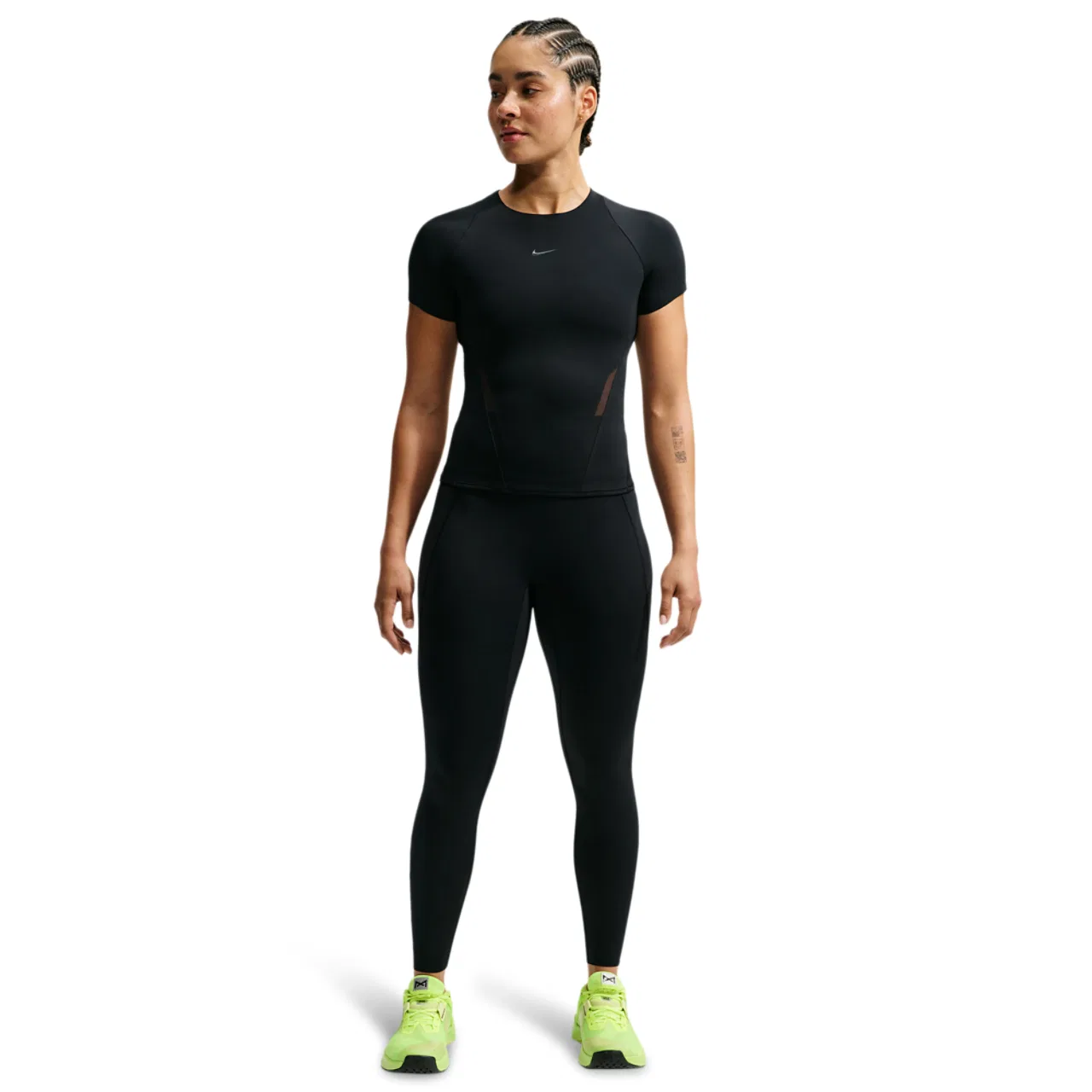 Женская футболка с длинным рукавом Nike Dri-FIT Universal SS Mesh Top, Anthracite Black Dk Smoke Grey — фото 4