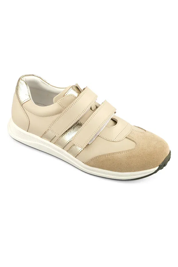 Детские ортопедические кроссовки для девочек из кожи Ortoplus, Beige — фото 3