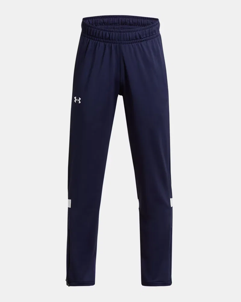 Спортивные штаны для мальчиков 63,5 см с молниями на щиколотках UA Knit Team UnderArmour, Midnight Navy/White
