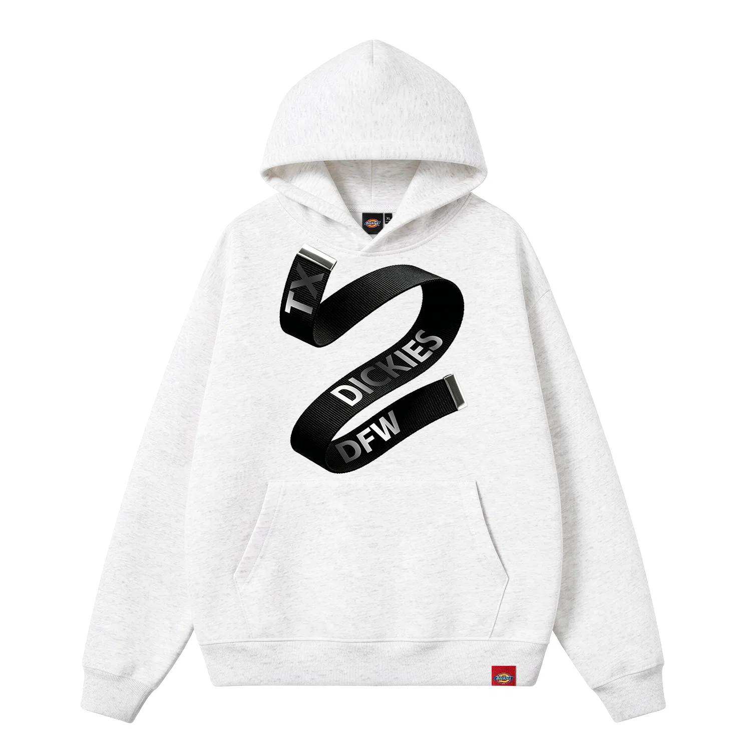 Детское худи с капюшоном, прямой крой, Dickies, White Heather Gray