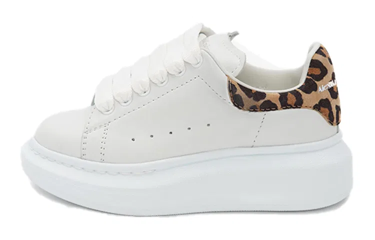 Детские кроссовки для скейтбординга из кожи Alexander McQueen Oversized Sneaker, White