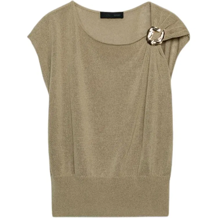 Женский свитер с длинным рукавом Dark Camel ZARA, Dark Camel