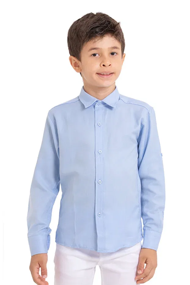 Детская рубашка для мальчиков оксфордская Redbug Kids, Blue