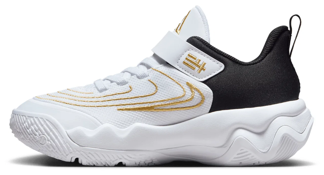Кроссовки для мальчиков Giannis Immortality 4 Nike, цвет White/Black/Metallic Gold — фото 2