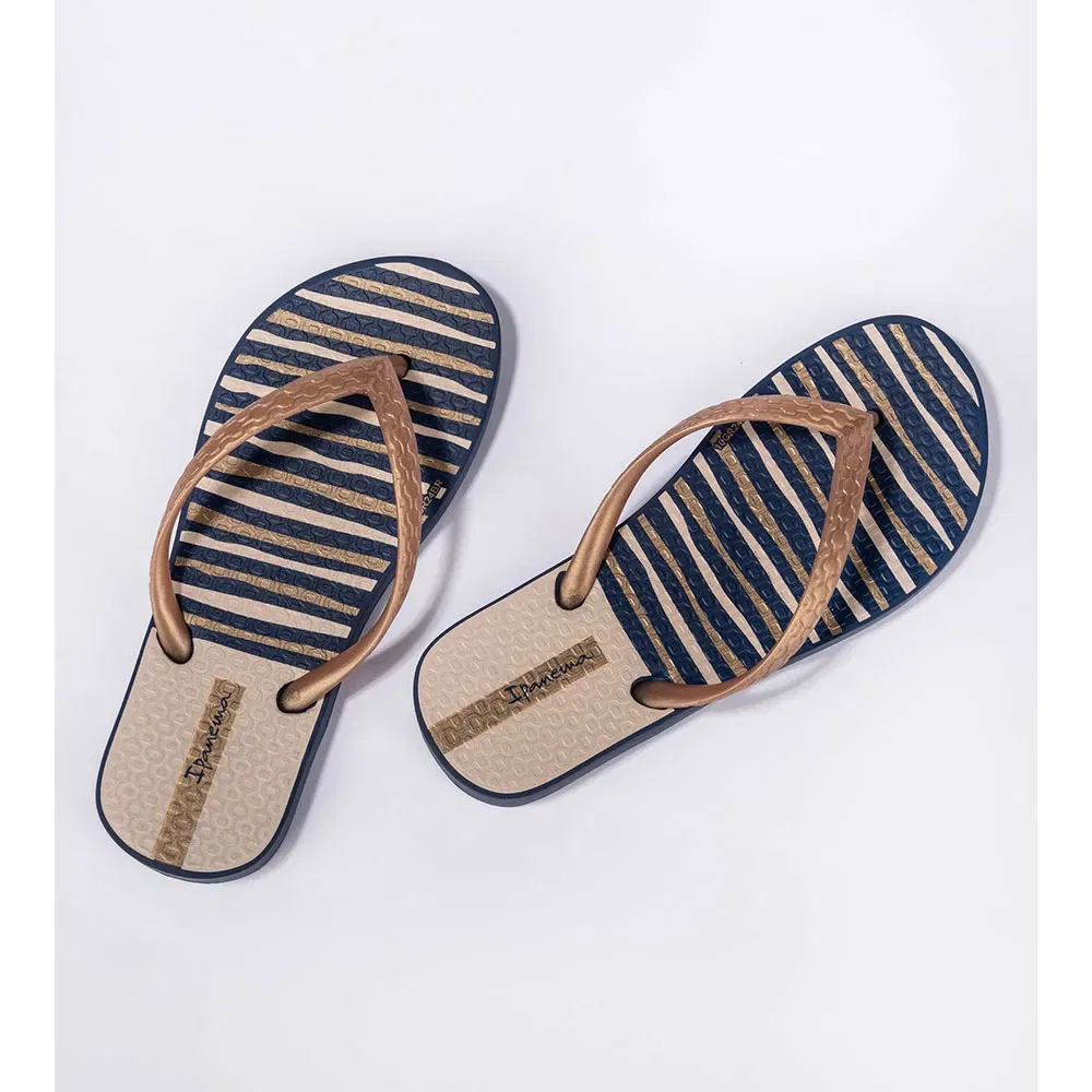 Детские шлепанцы для девочек с принтом Classic Happy Ipanema, Beige — фото 3