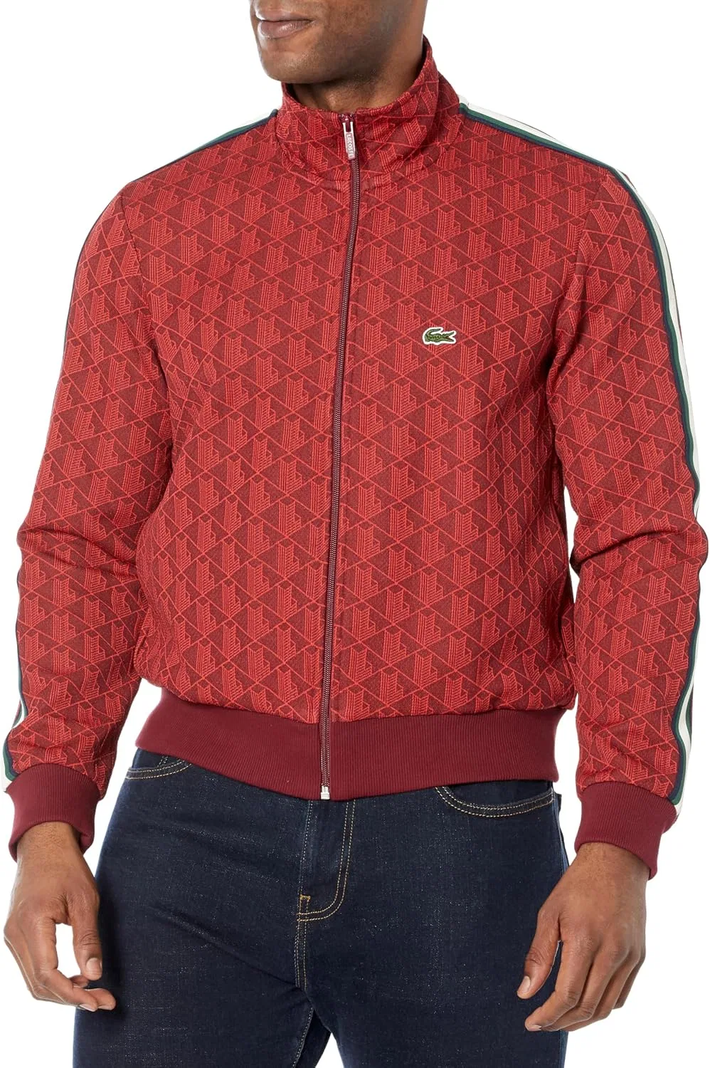 Мужская куртка-бомбер с молнией Paris Jacquard Lacoste, Pinot Red