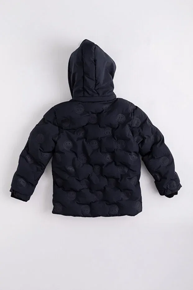 Детское пальто для девочек с принтом Enucuzburası, Navy Blue