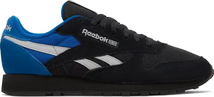 

Кроссовки classic leather 'black vector blue' Reebok, черный