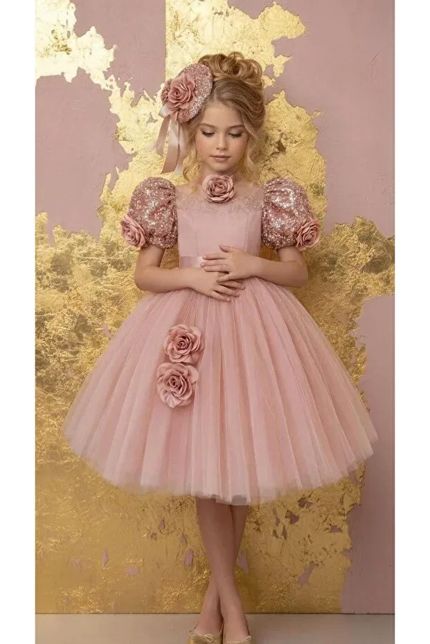 Детское платье для девочек с пайетками Basics Mc Minicool, Pink