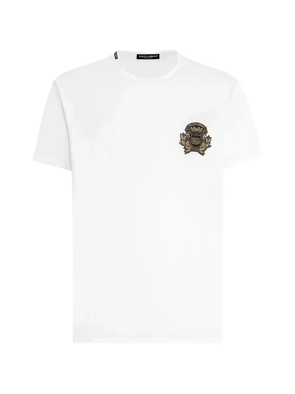 Футболка с украшением гербом Dolce & Gabbana, белый