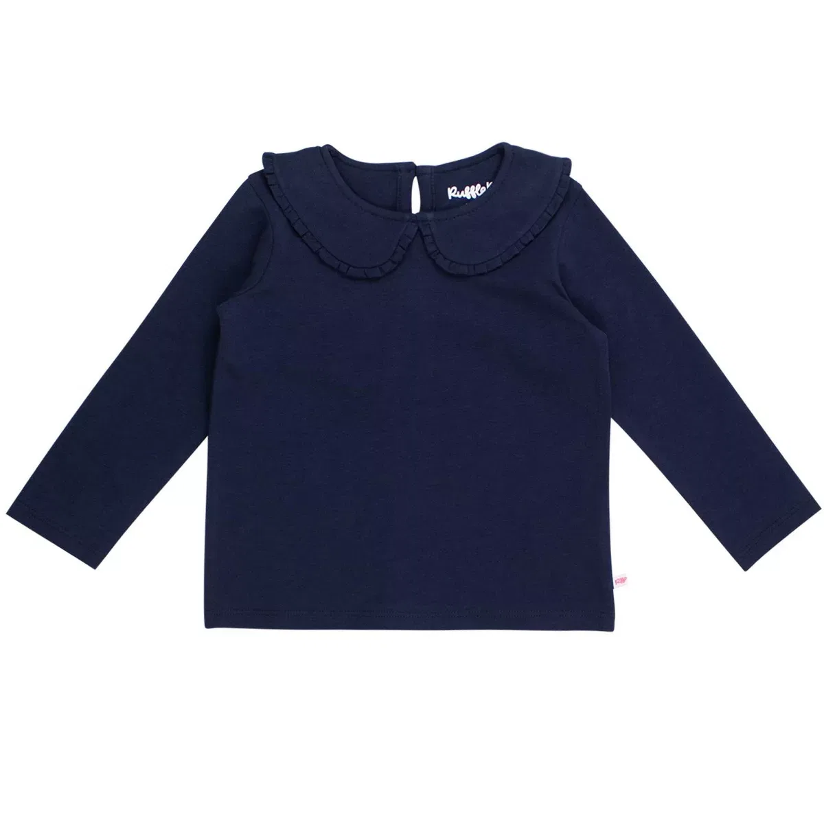 Детская футболка с длинным рукавом с оборками Peter Pan RuffleButts, Dark Navy