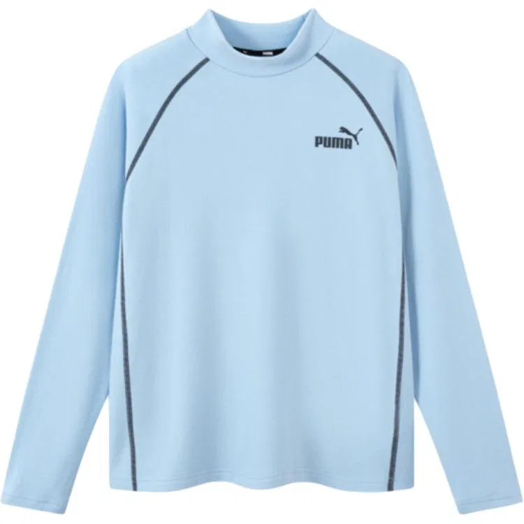 Футболка детская с полуводолазкой, умеренная растяжимость, PUMA, Ice Blue