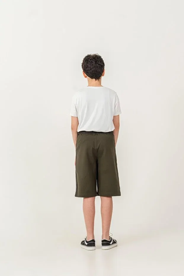 Детские шорты для мальчиков с боковыми полосками Mışıl Kids, Khaki — фото 4