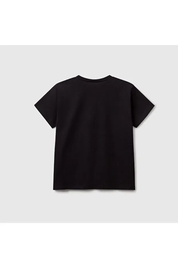 Детская футболка для мальчиков с принтом Sunvibes Neon United Colors Of Benetton, Black — фото 2