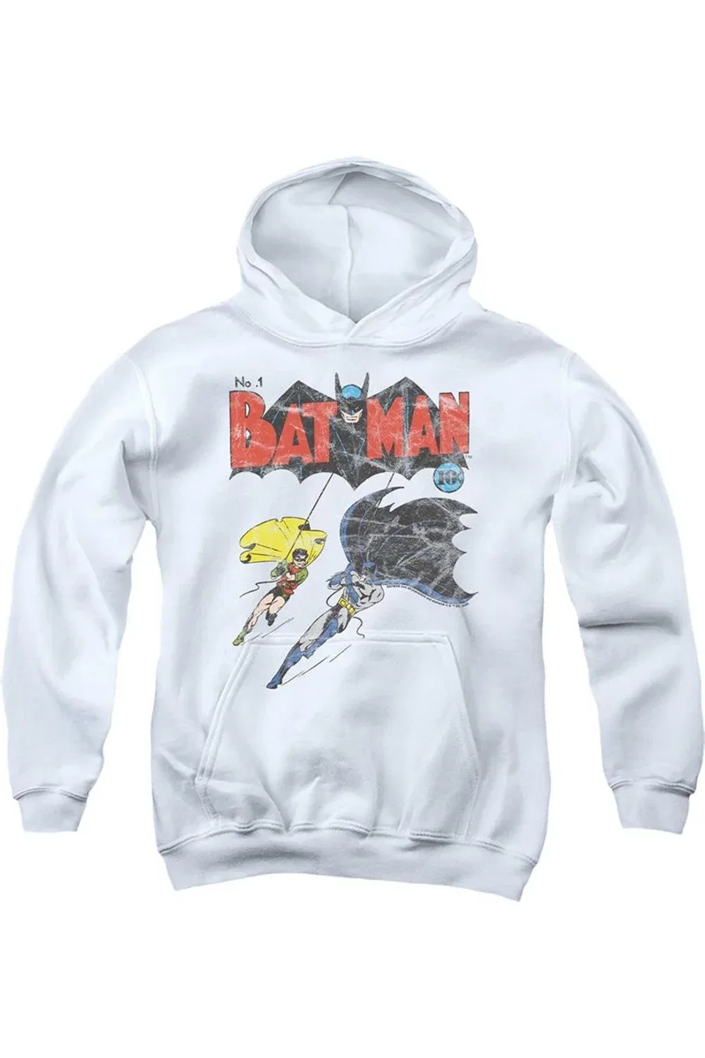 Детское худи для мальчиков с принтом Batman No.1 Gildan, White