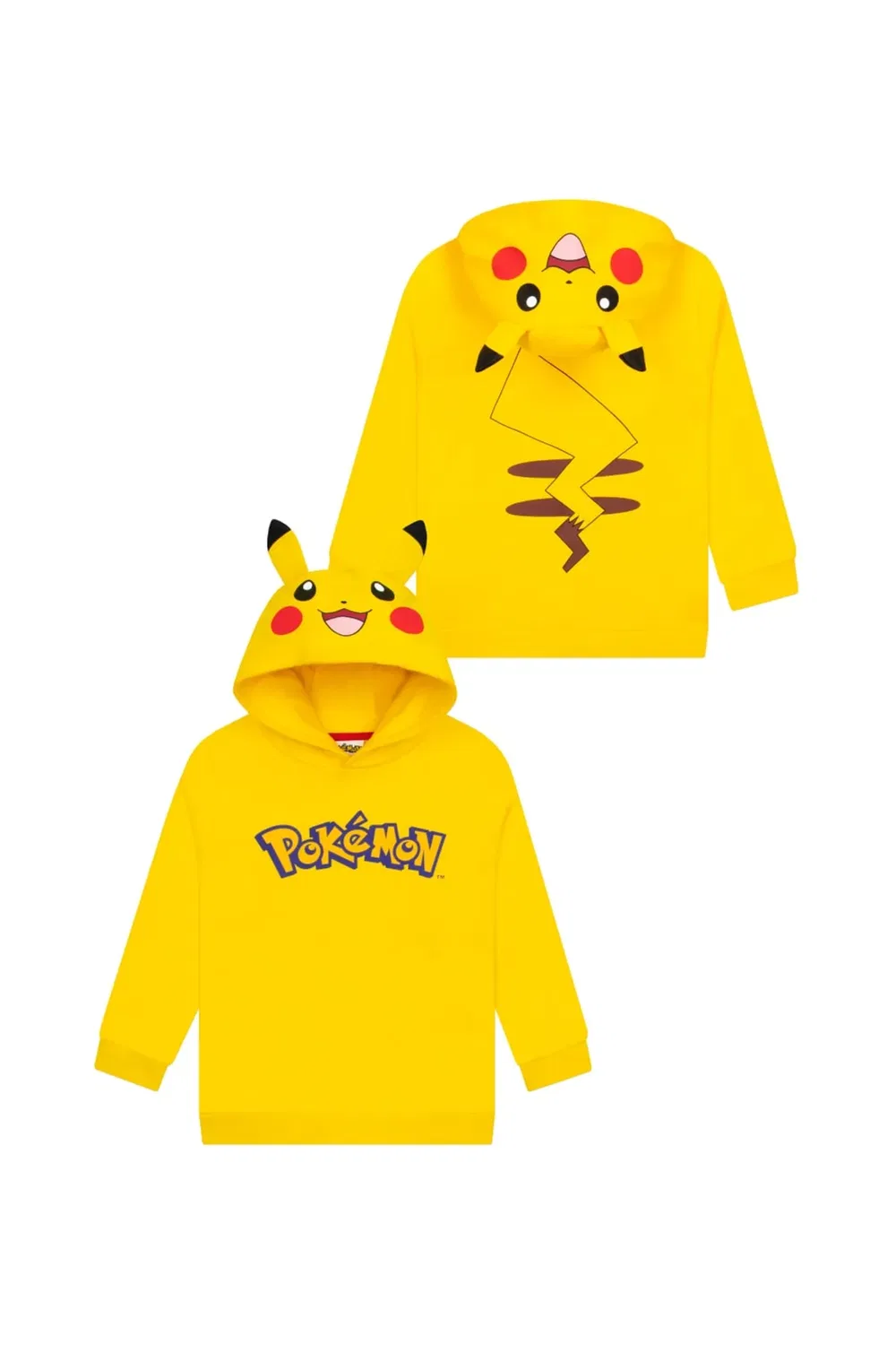 Худи с 3D-ушами Pikachu Pokemon, Yellow
