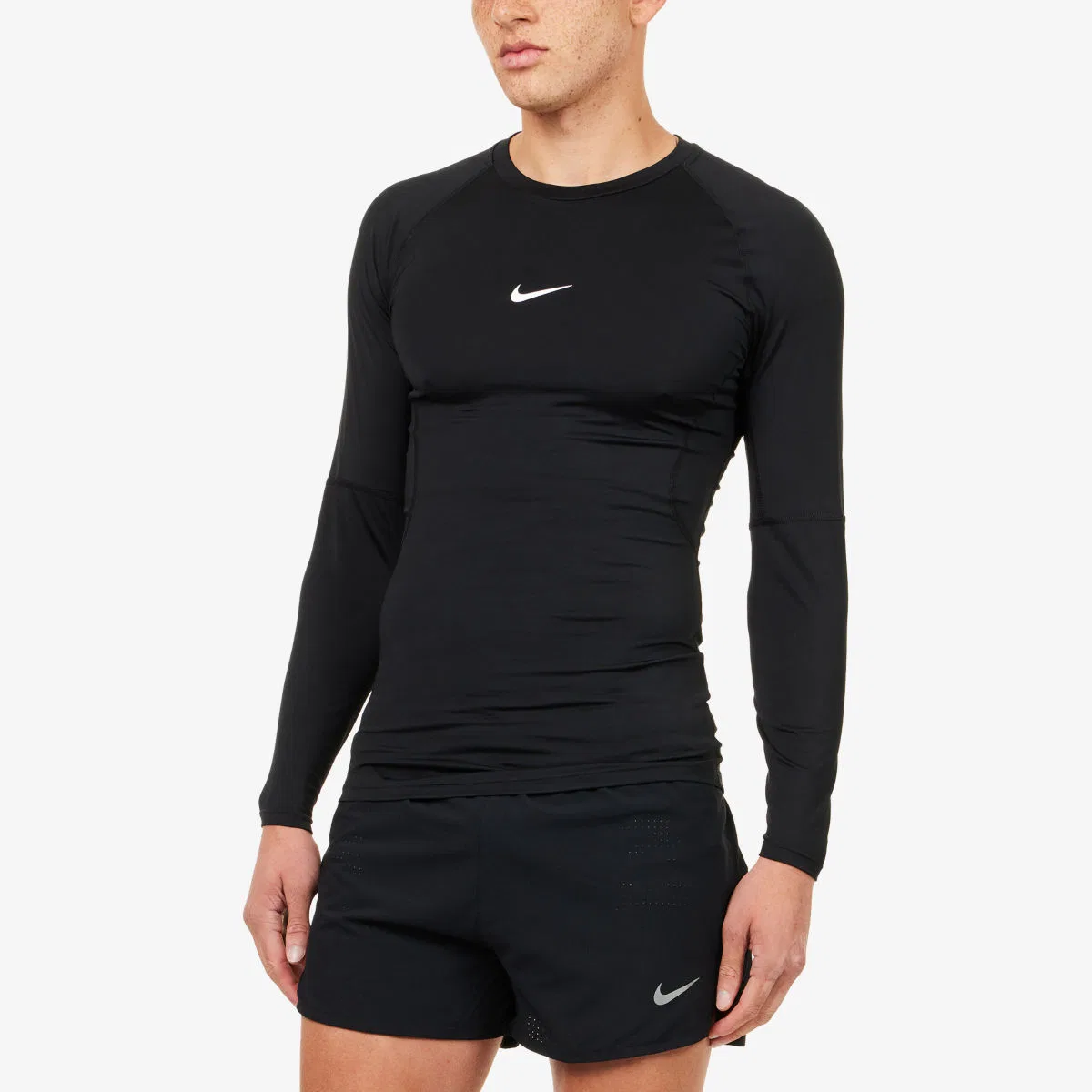 Облегающая спортивная футболка с длинными рукавами Pro Dri-fit Nike, белый — фото 3